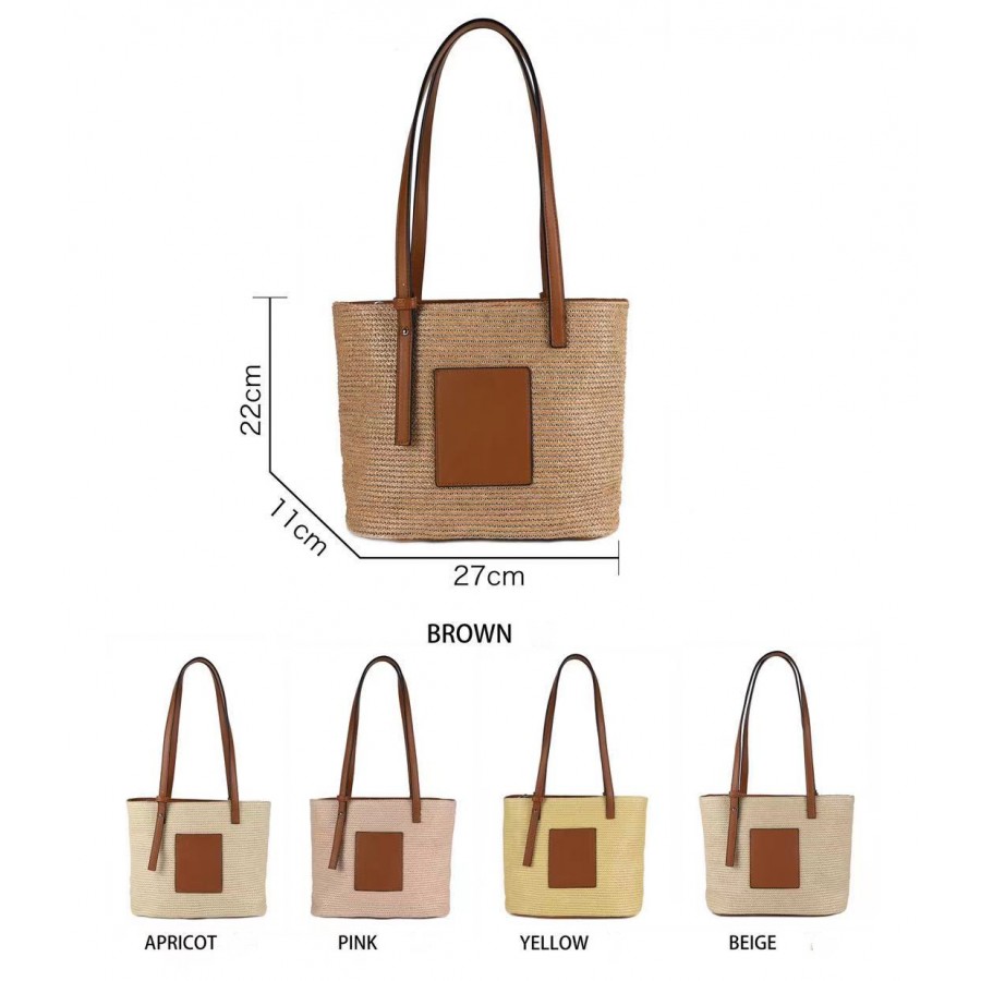 Beige Straw Bag - Image 5