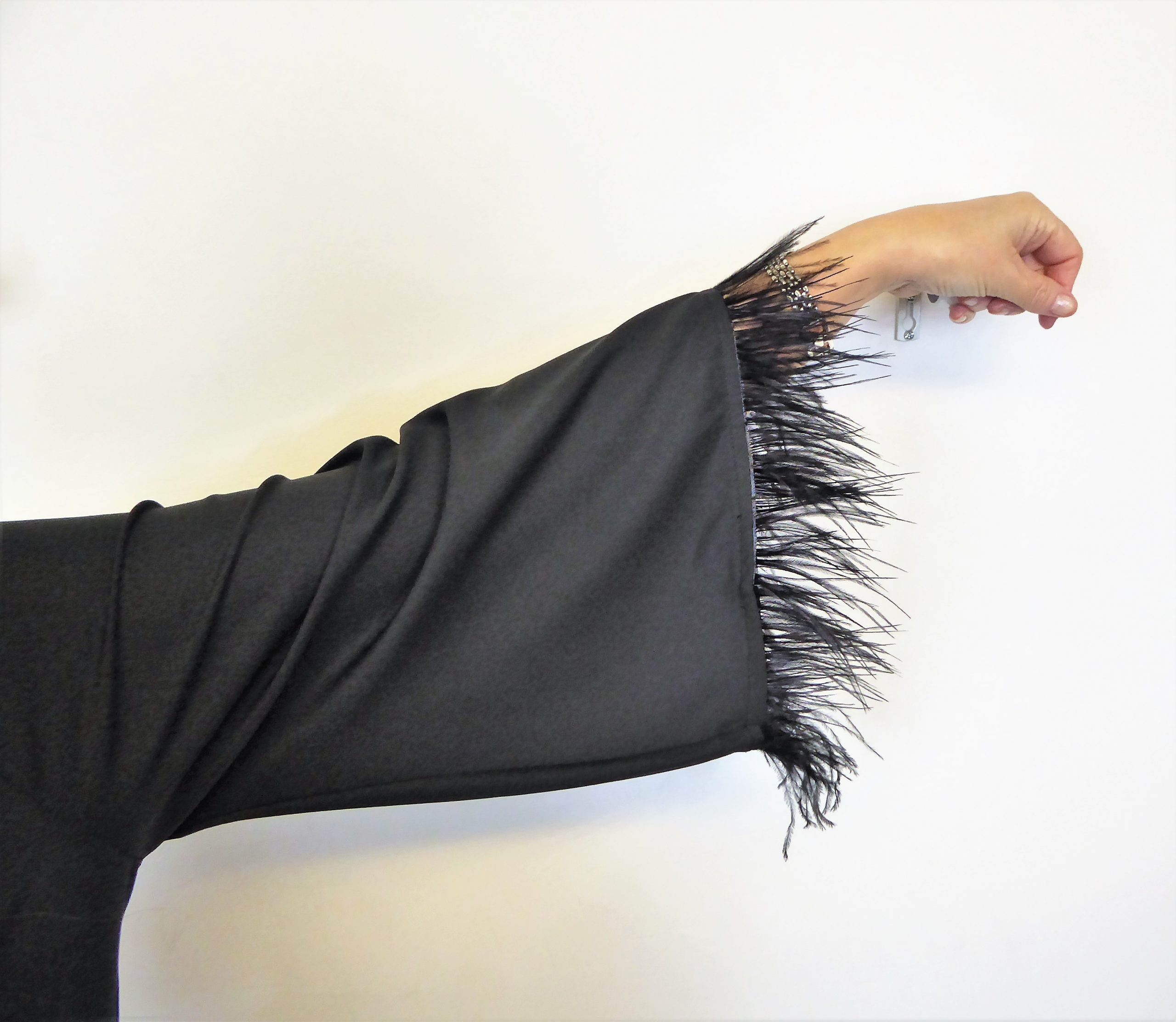 Black Feather Tunic Dress - Image 8
