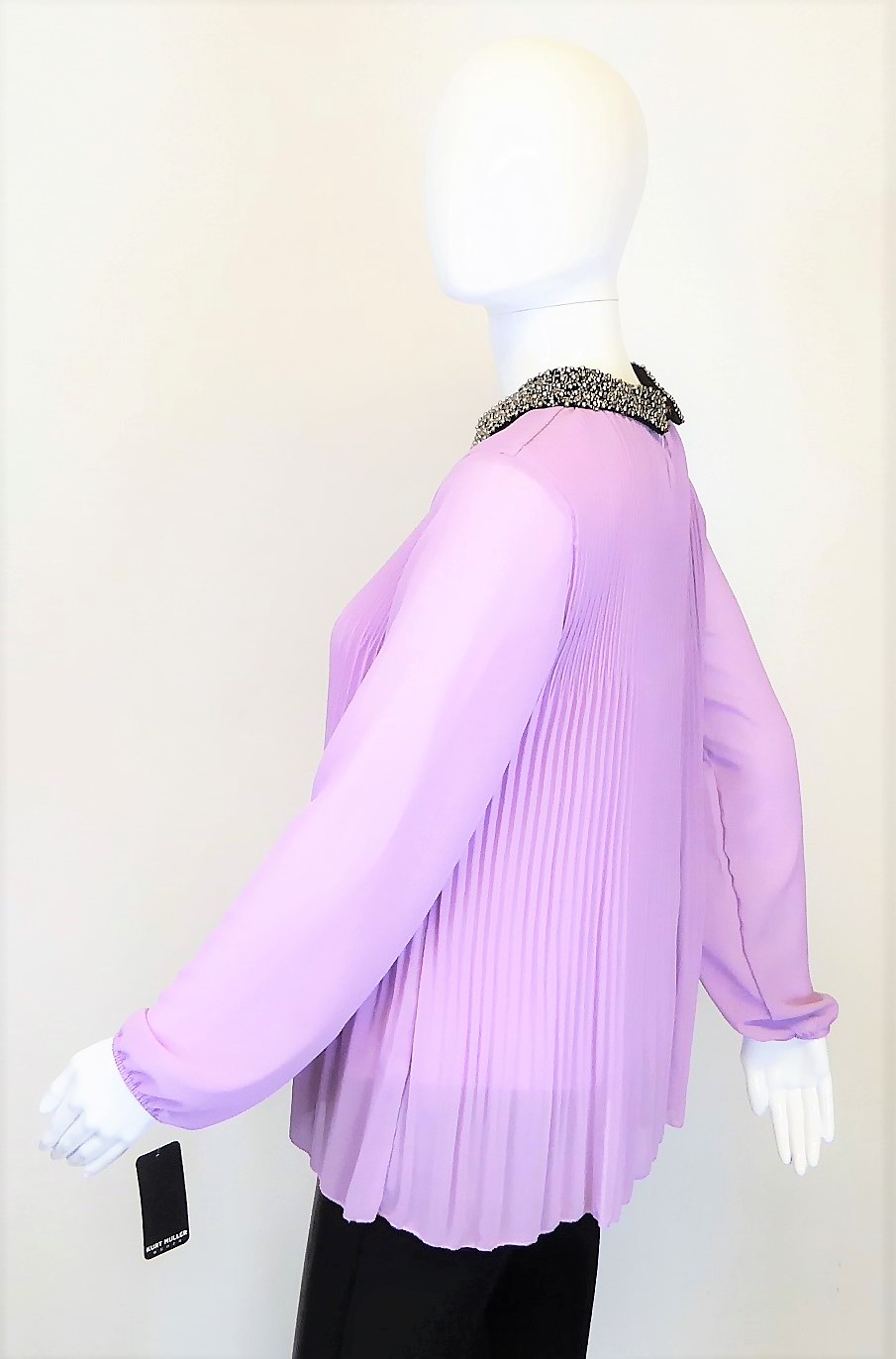 Lilac Beaded Collar Blouse - Image 2