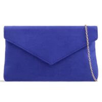 Royal Blue Suedette Envelope Clutch