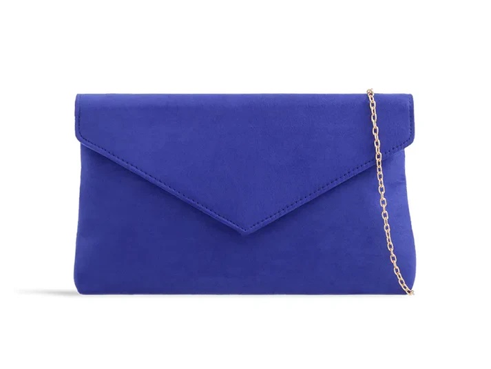 Royal Blue Suedette Envelope Clutch