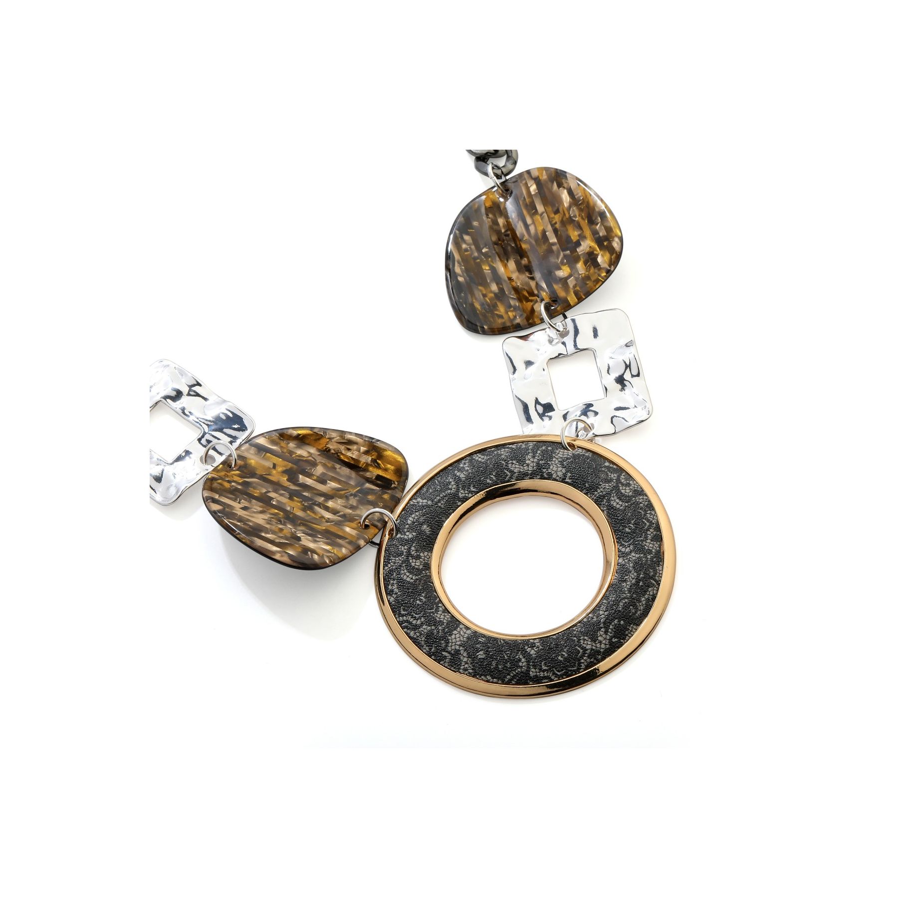 Multi Coloured Textured Necklace - Image 2