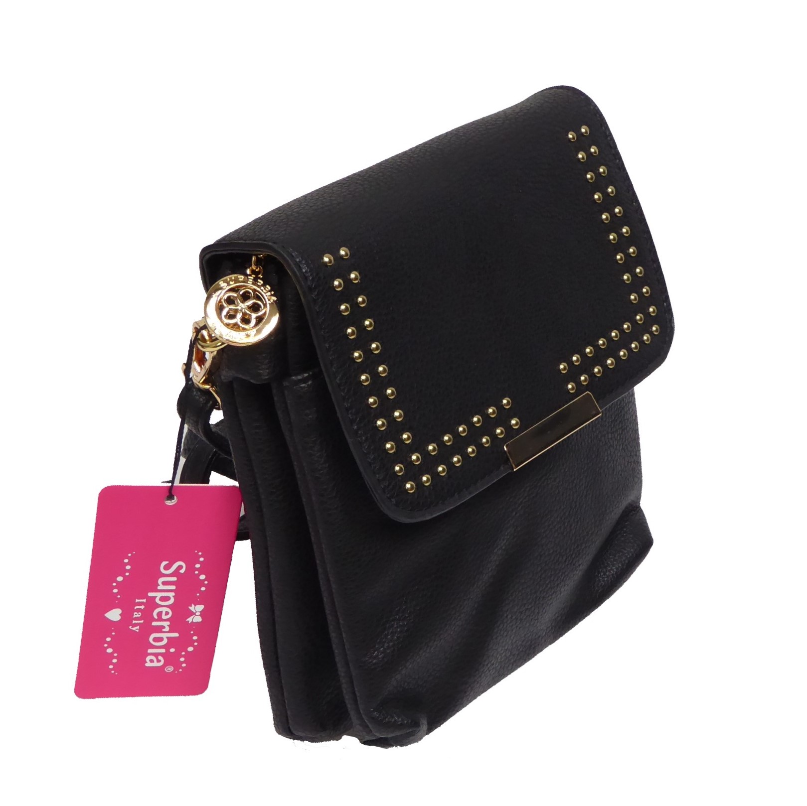 Black Studded Shoulder Bag - Image 3
