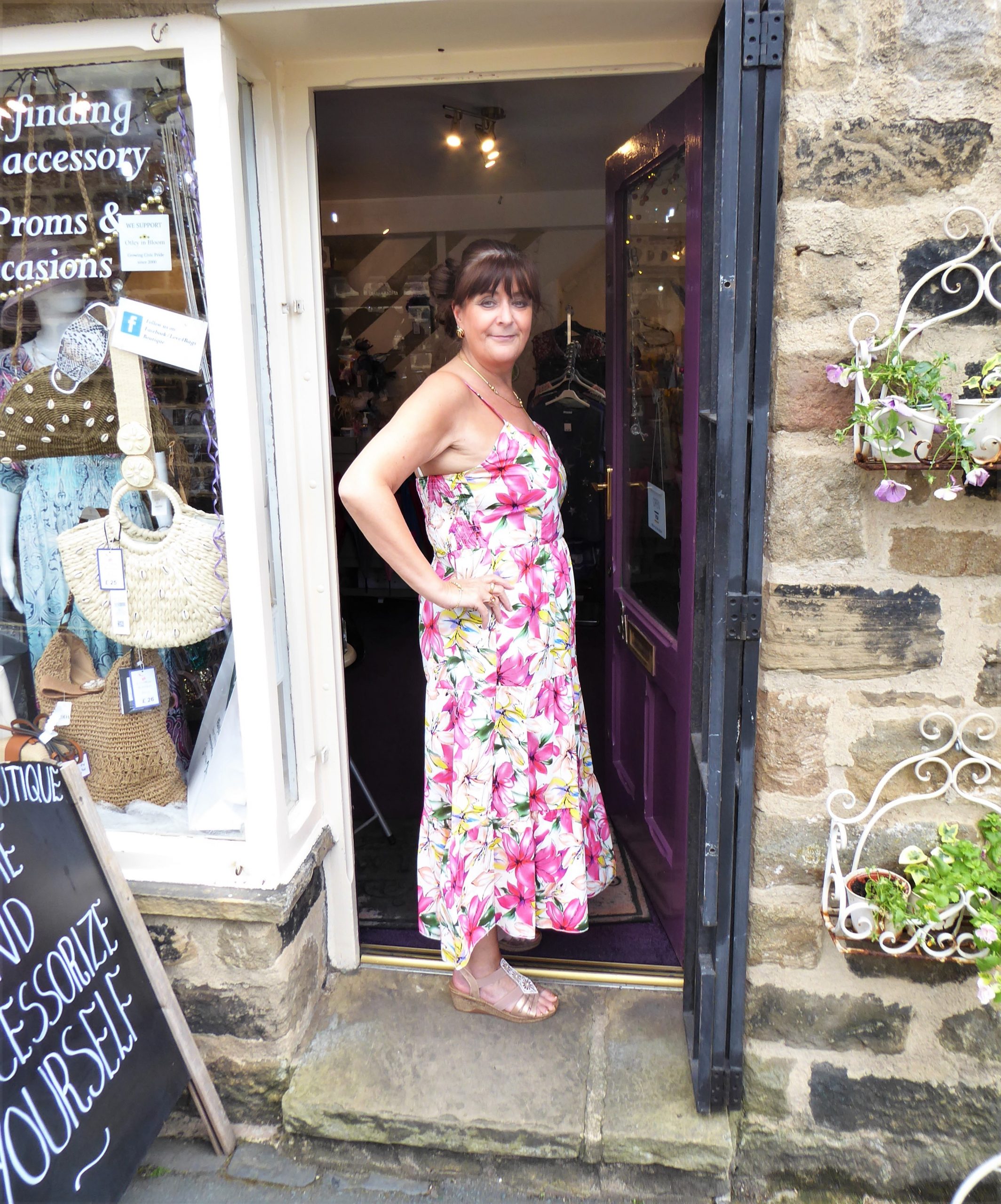 Pink Floral Strappy Dress - Image 2