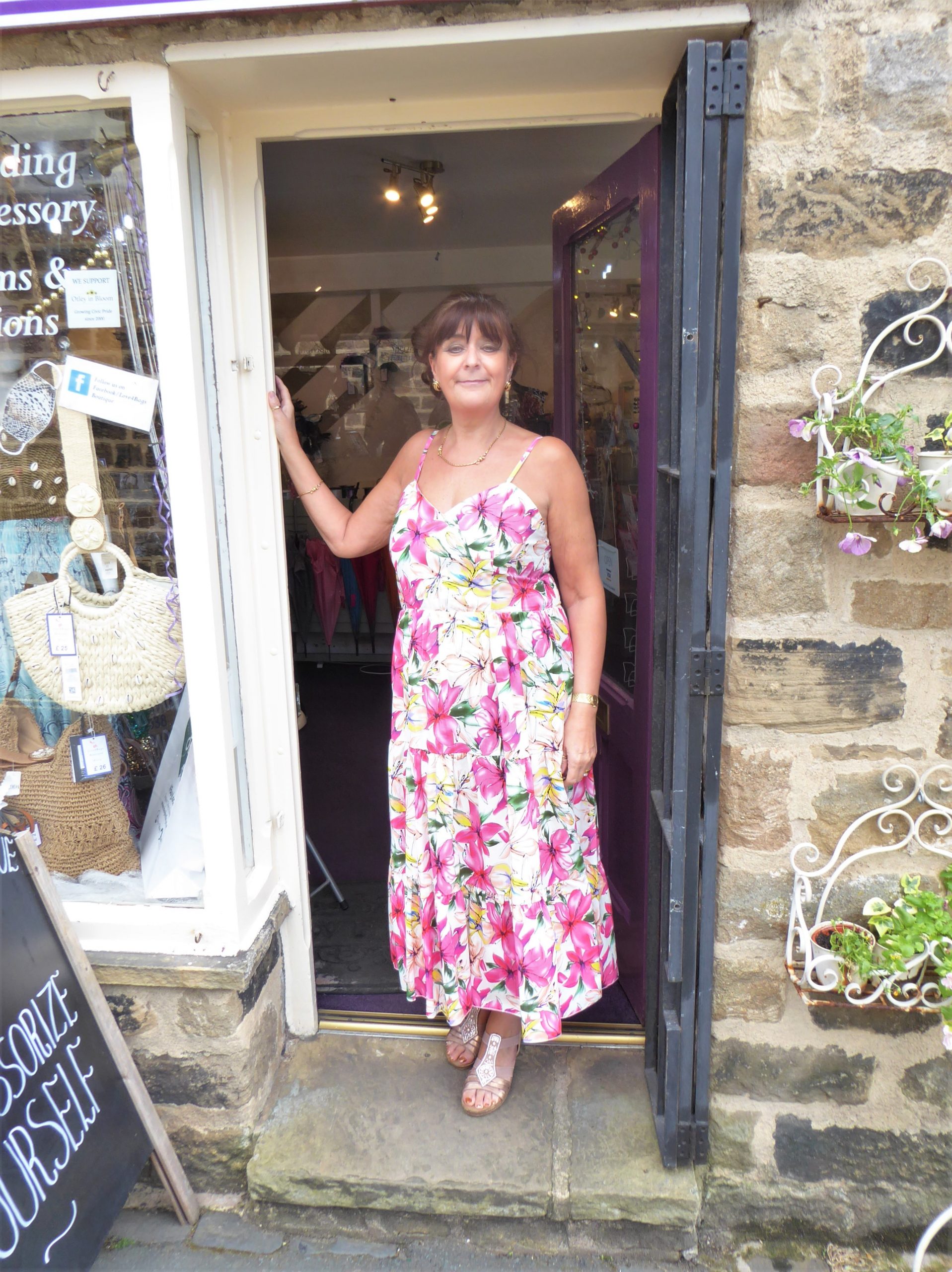 Pink Floral Strappy Dress