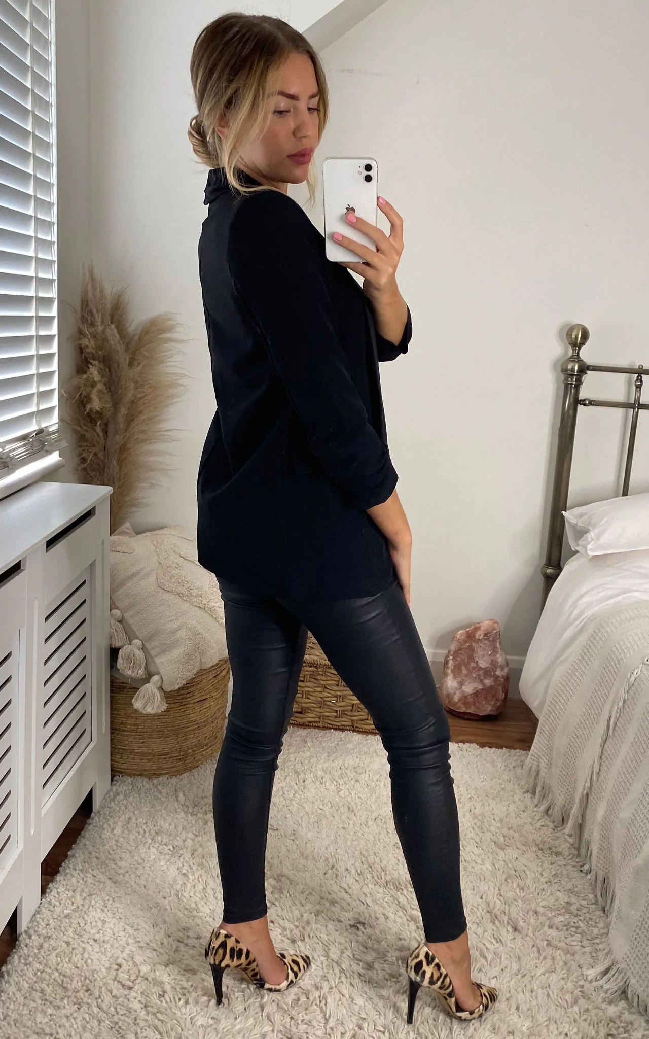 Black Rouched Sleeve Blazer - Image 5