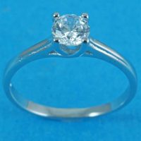 925 Silver Swirl Solitaire Ring