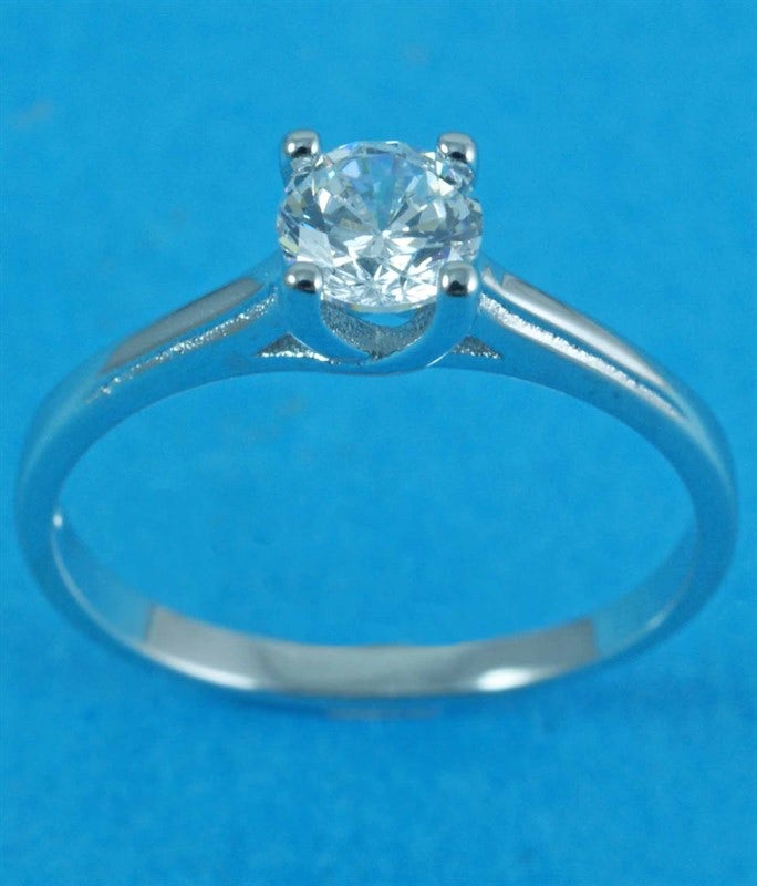 925 Silver Swirl Solitaire Ring