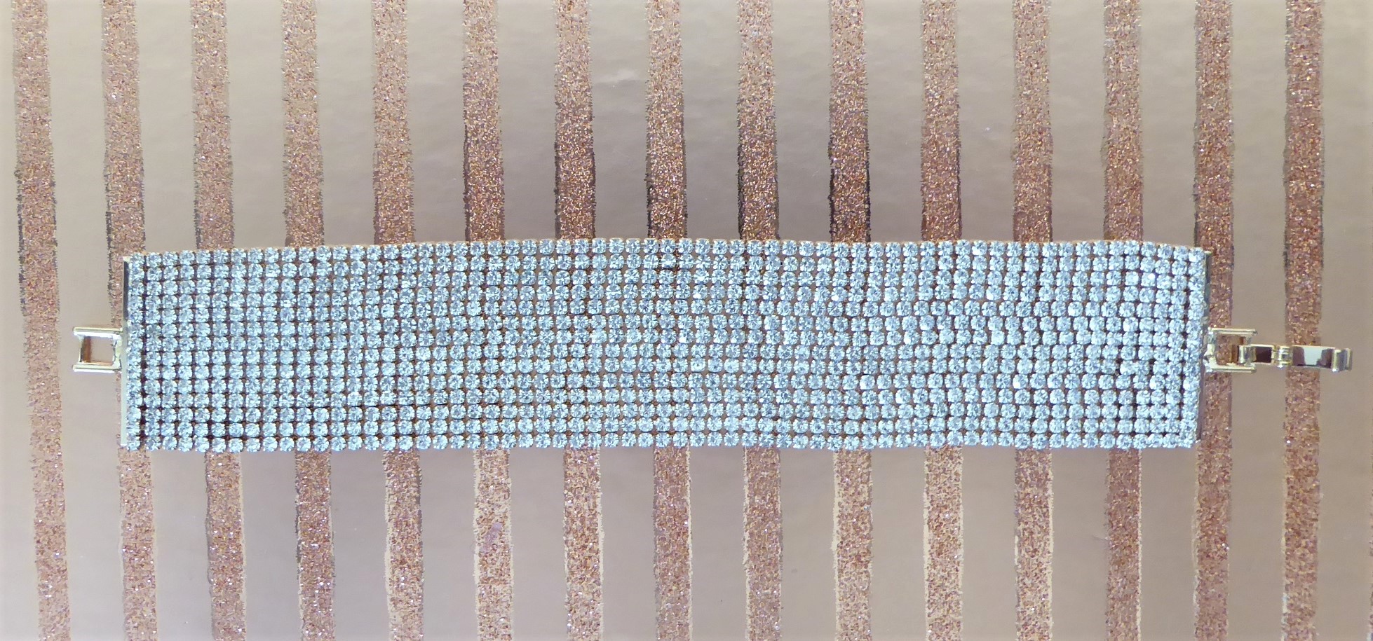 Silver Diamante Wide Bracelet - Image 3