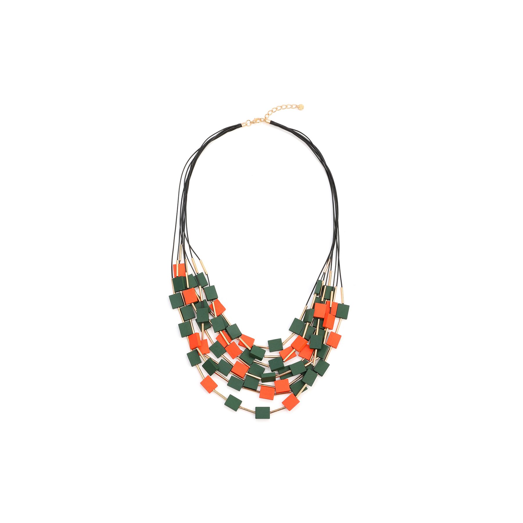 Green Orange Wooden Necklace
