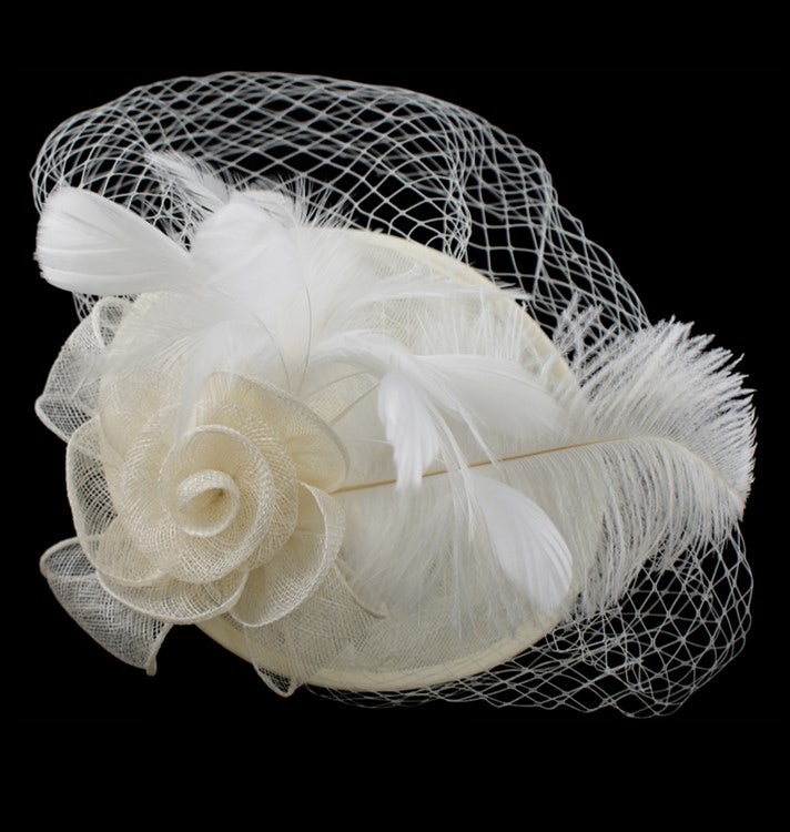 Linen White Feather Hatinator
