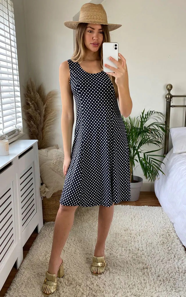Black Polka Dot Dress - Image 4