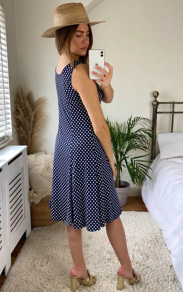 Blue Polka Dot Dress - Image 3