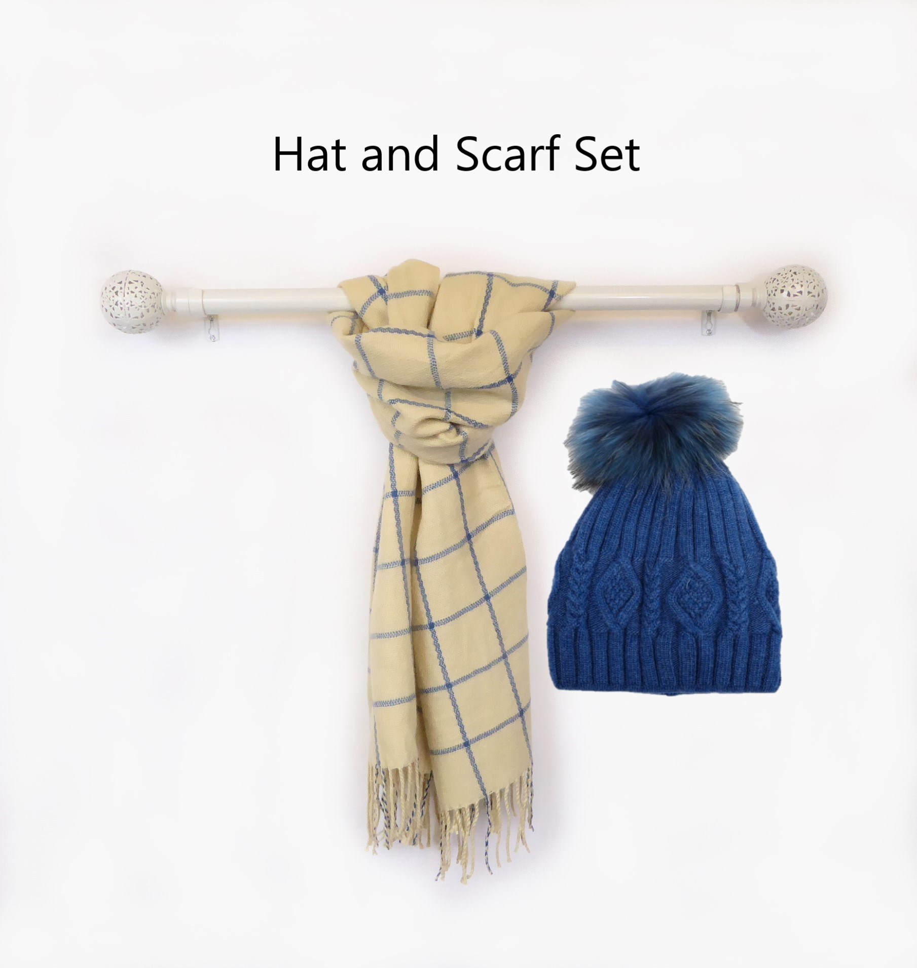 Blue and Beige Check Set