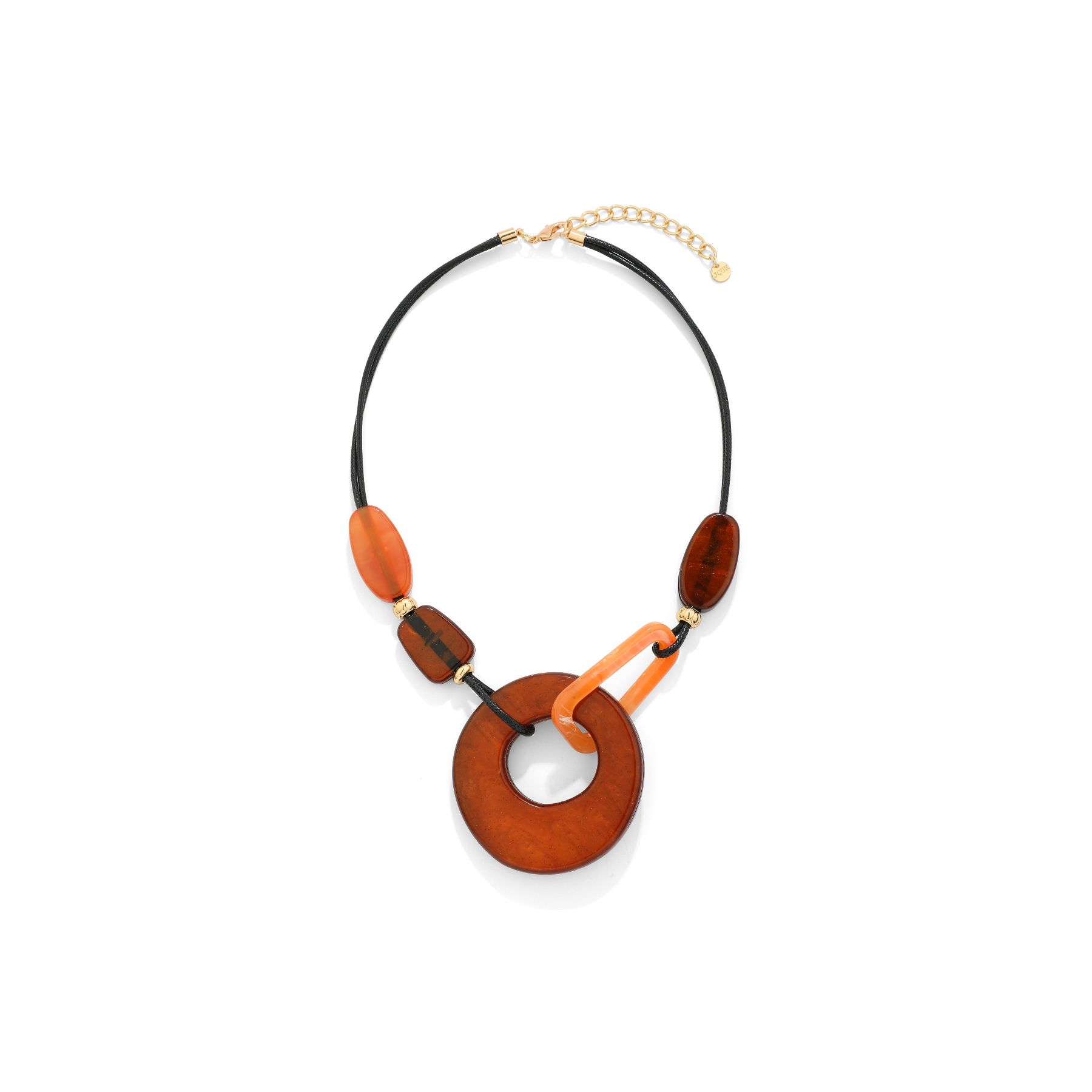 Orange Circle Beaded Necklace