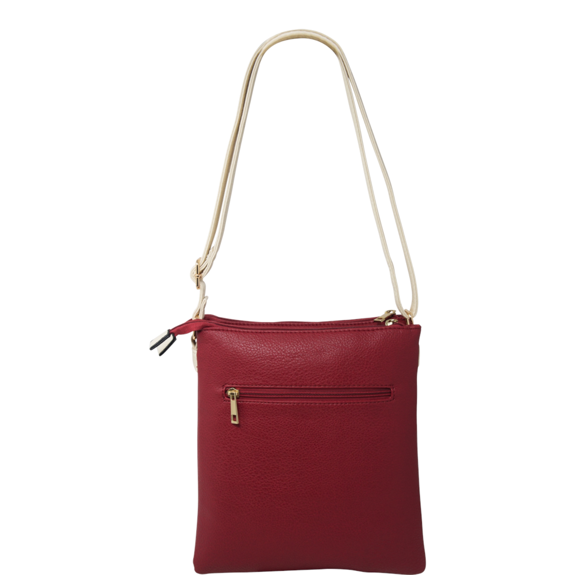 Red Diagonal Zip Shoulder Bag - Image 3