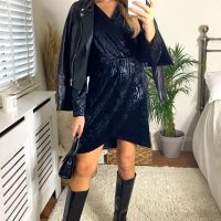 Reptile Embossed Mini Dress