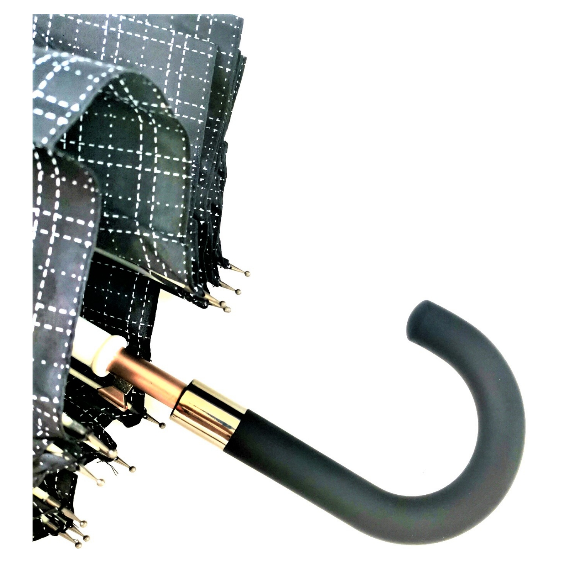 Black Check Aluminium Brolly - Image 3