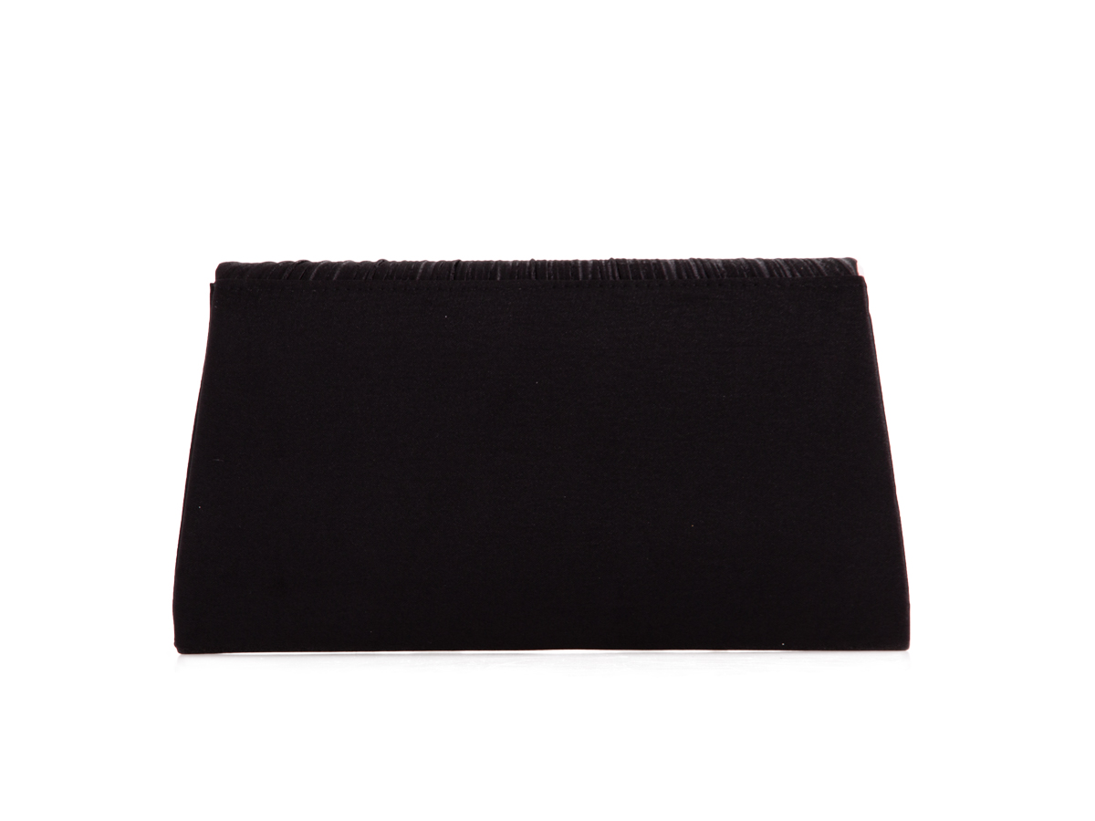 Black Diamante Satin Clutch Bag - Image 3