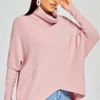 Pink Cowl Neck Jumper