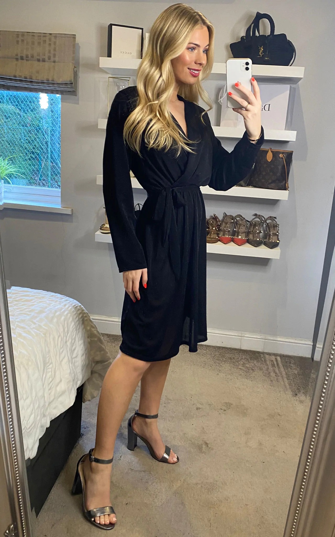 Black Shimmery Midi Dress - Image 2