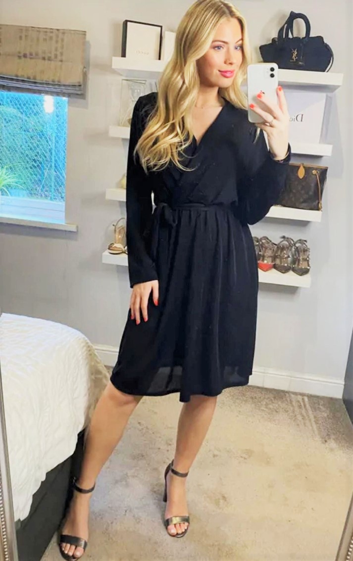Black Shimmery Midi Dress