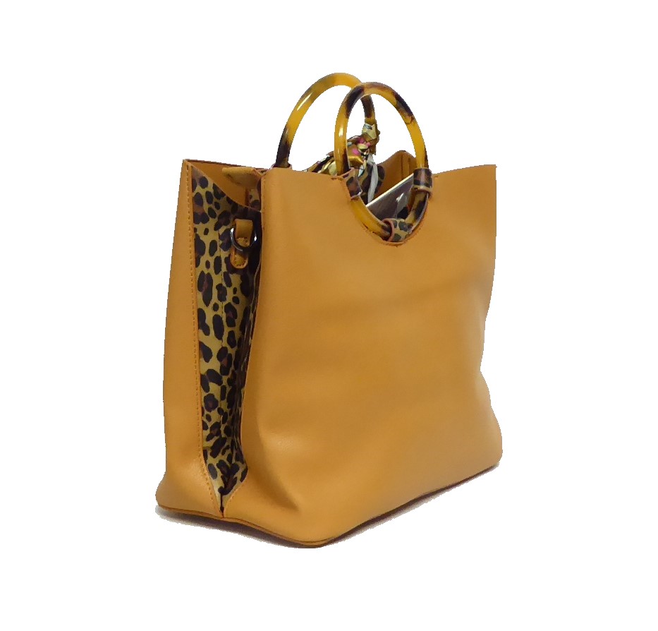 Mustard Faux Leather Handbag - Image 2