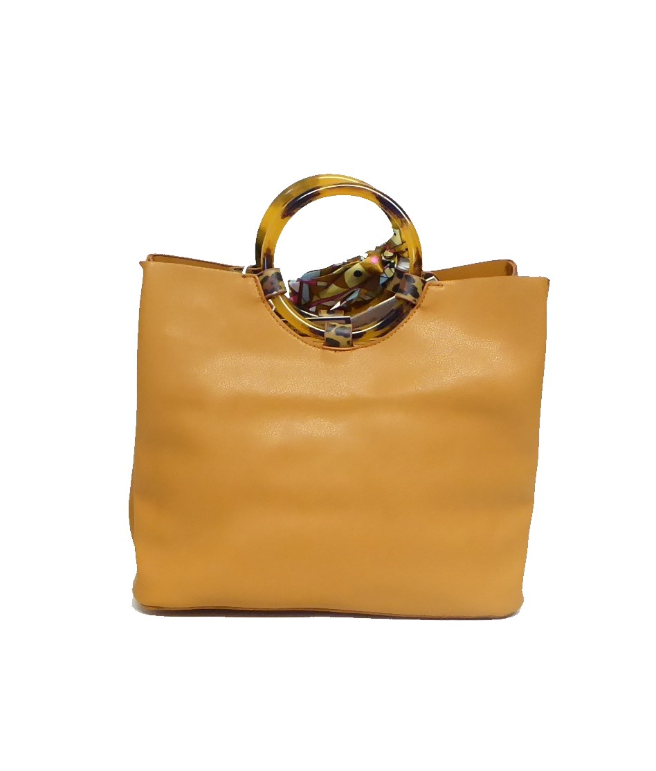 Mustard Faux Leather Handbag - Image 3