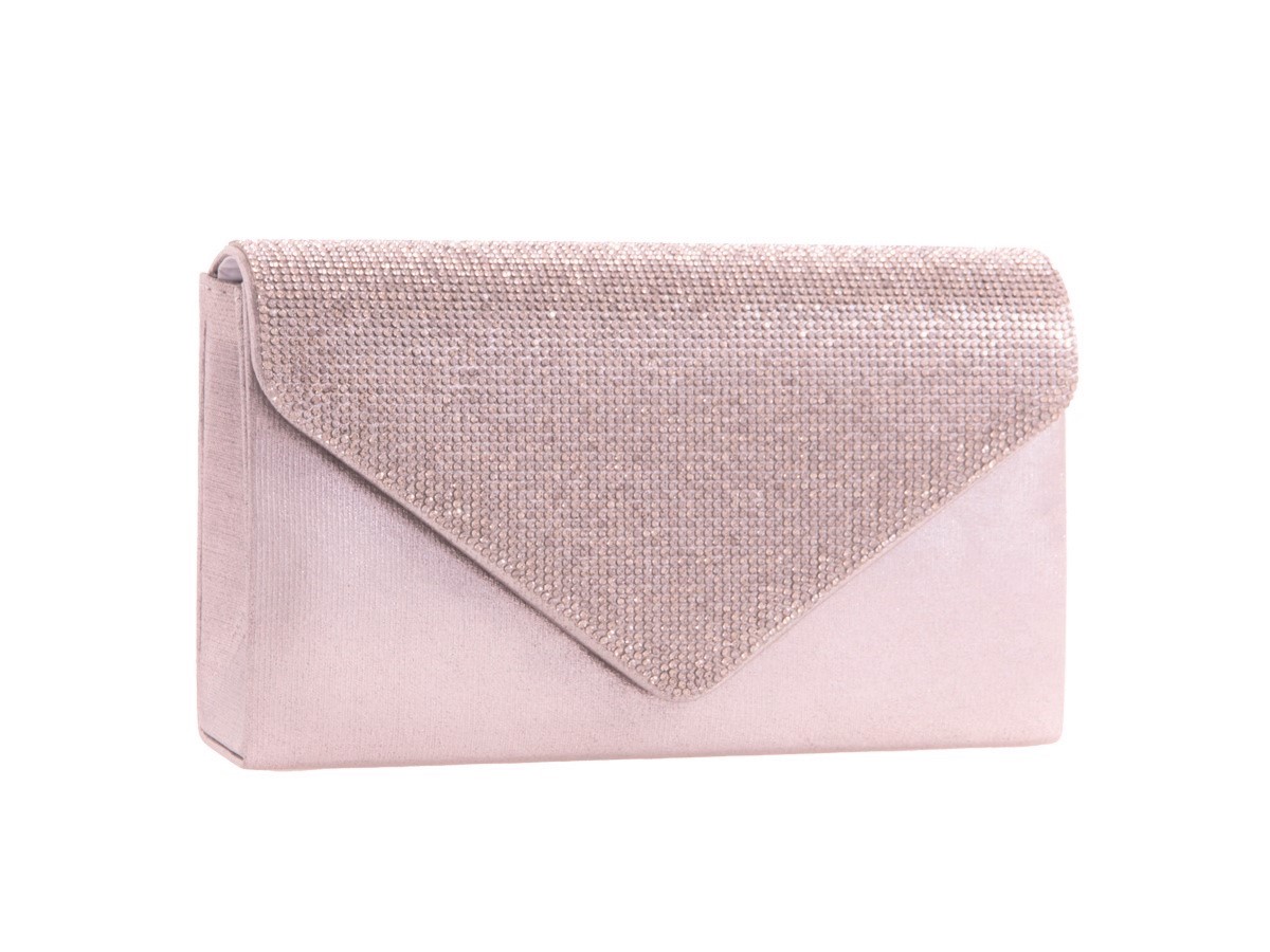 Silver Diamante Envelope Clutch Bag - Image 4