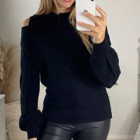 Black Cold Shoulder Jumper
