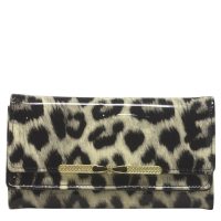 Black Patent Leopard Duo Flap Purse