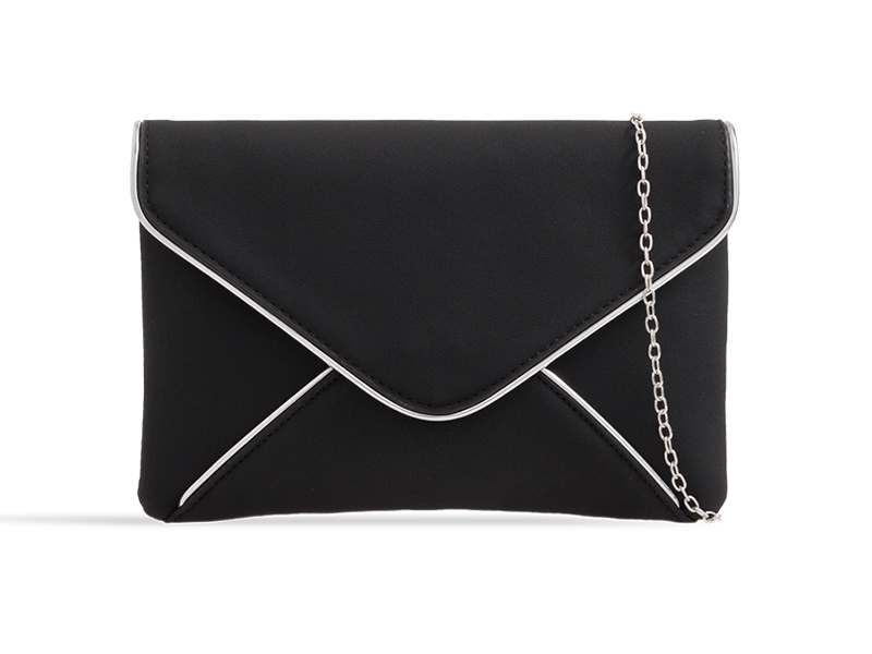 Black Textured Clutch Bag