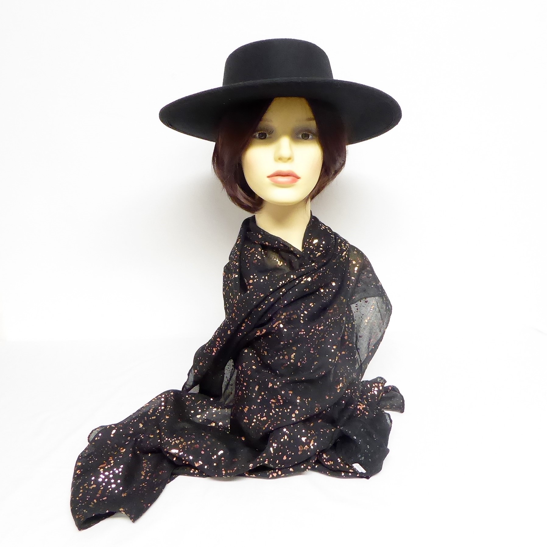 Black with Rose Gold Foil Scarf