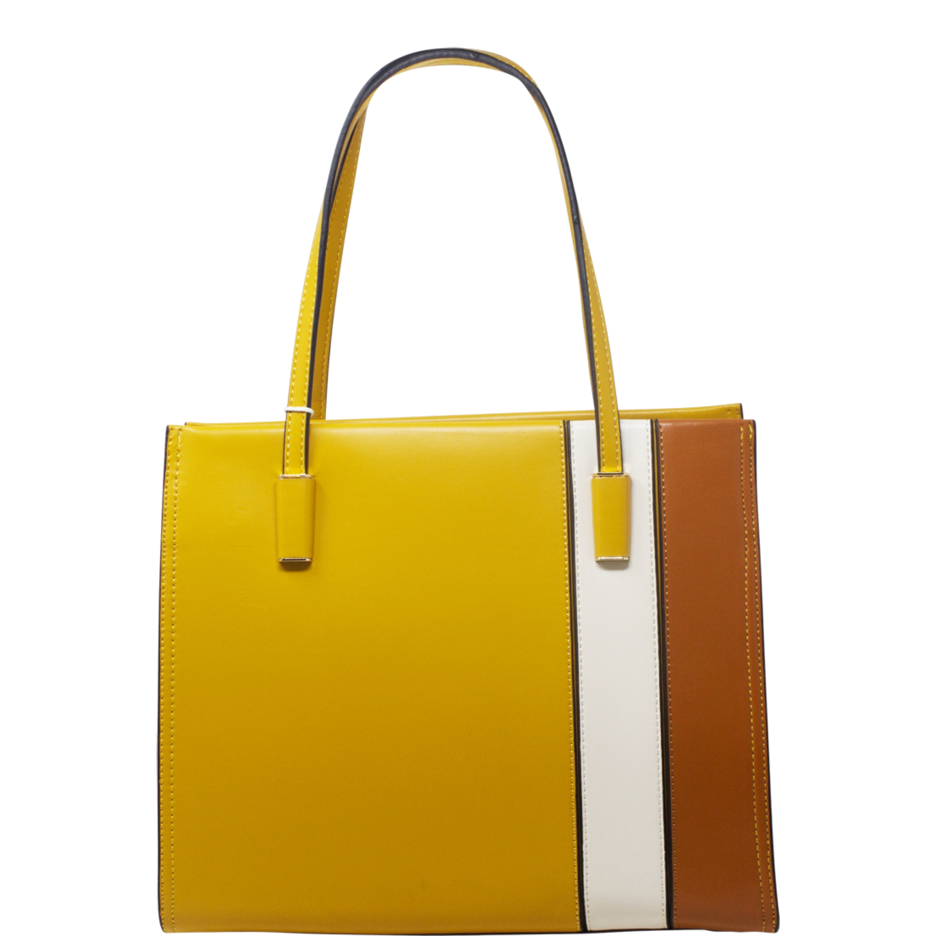 Mustard Panelled Tote Handbag