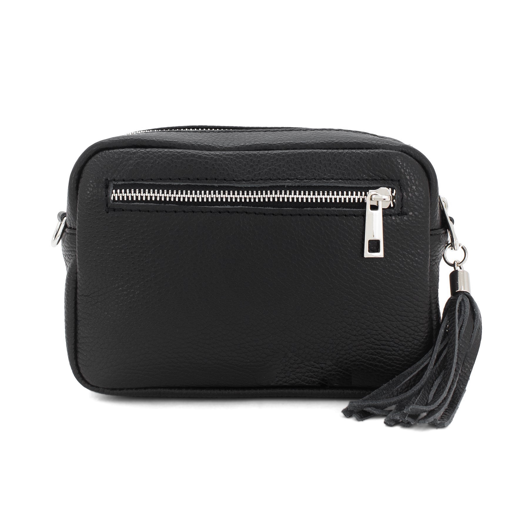 Black Studded Leather Crossbody Bag - Image 2