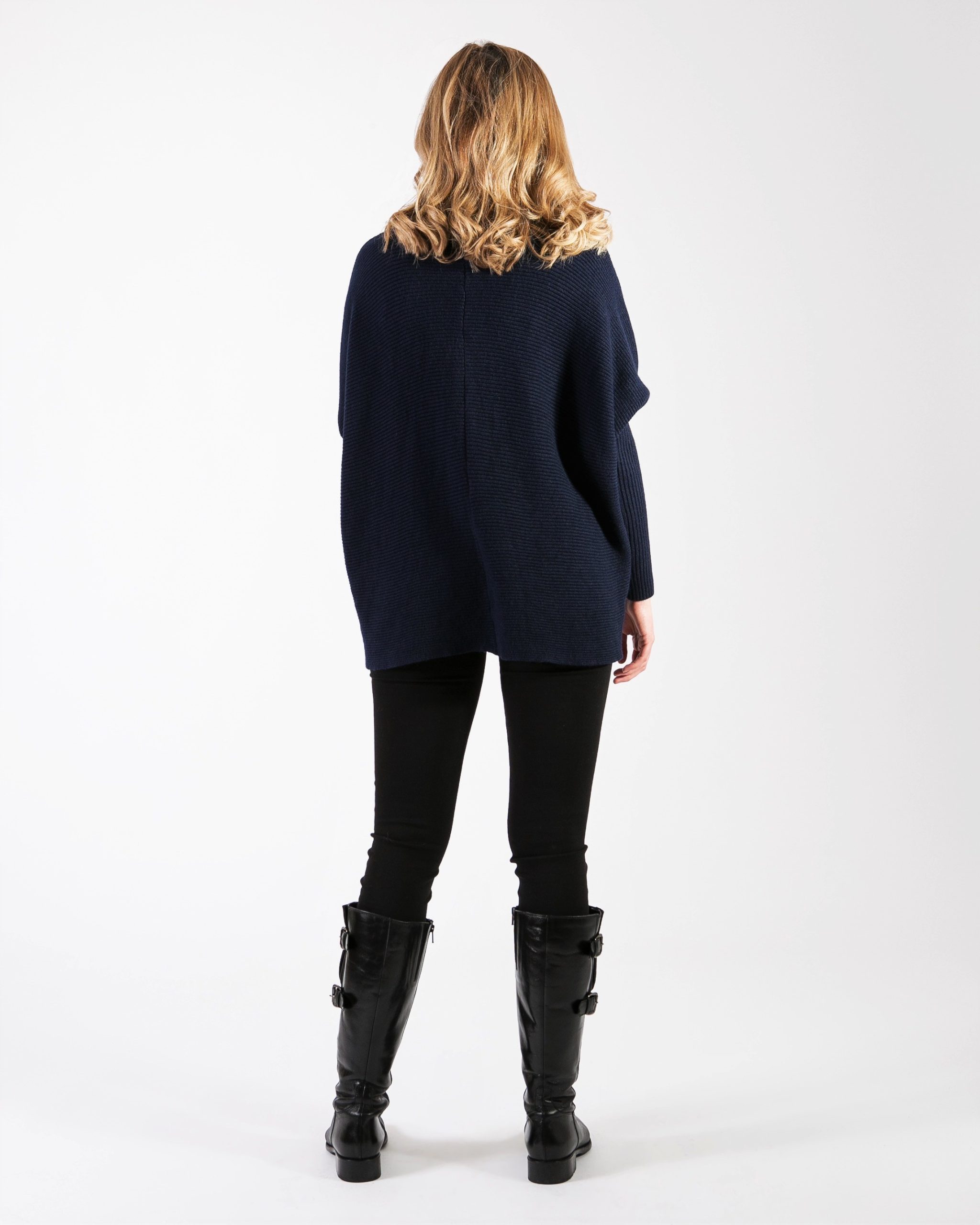 Black High Low Cowl Neck Jumper - Image 4