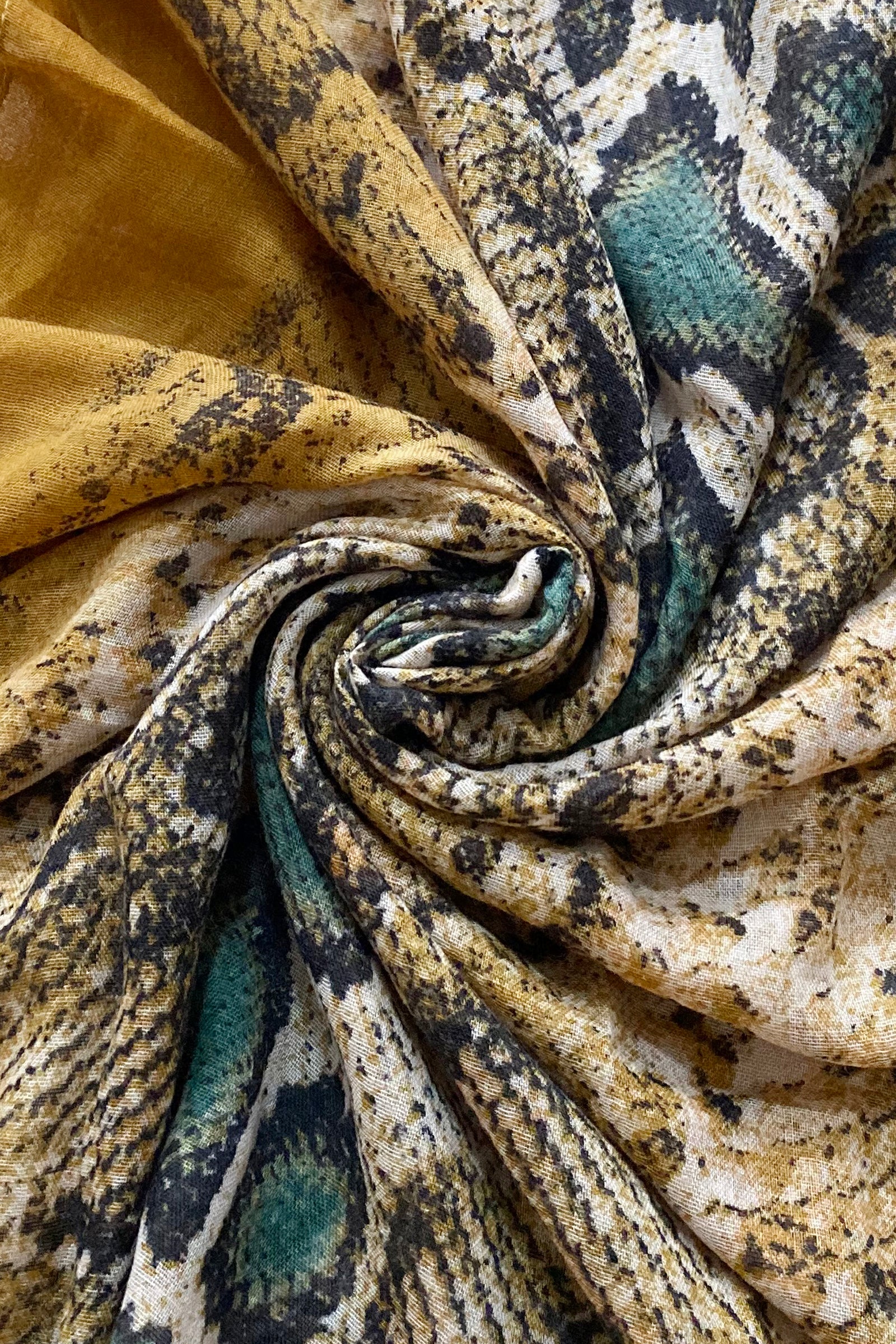 Yellow Ombre Snake Print Scarf - Image 2