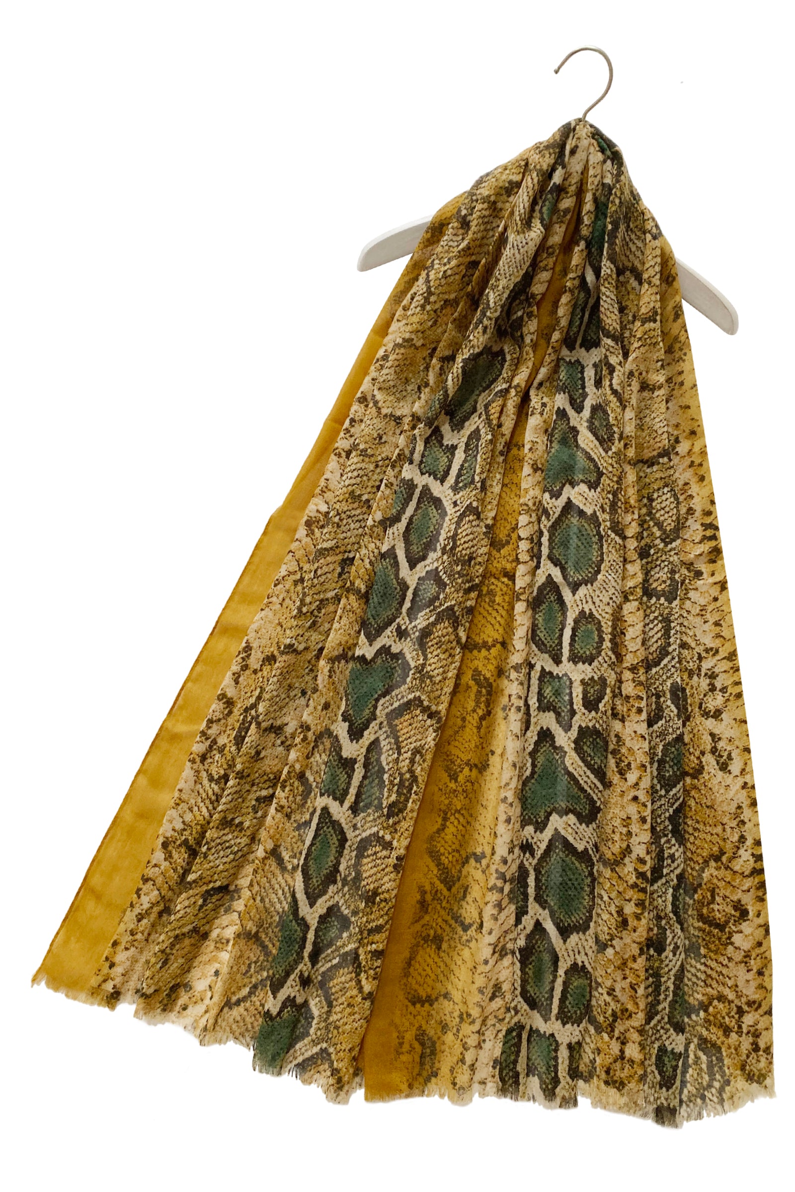 Yellow Ombre Snake Print Scarf