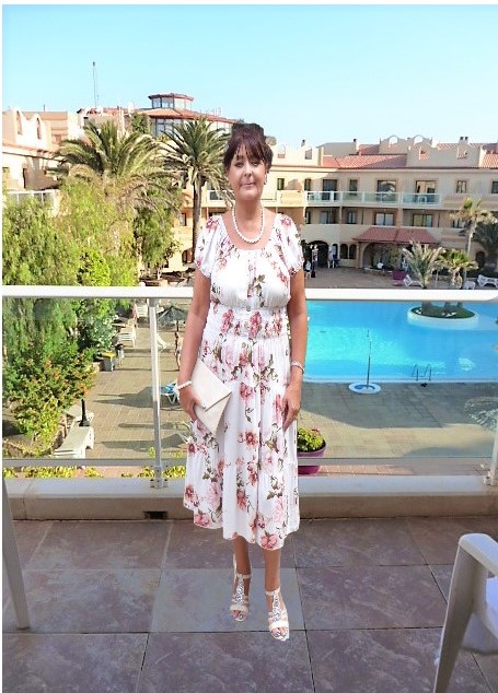 Beige Pink Floral Midi Dress - Image 4