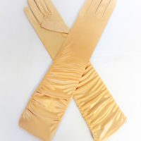 Long Gold Satin Gloves