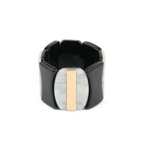 Black and Pearl Disc Bracelet