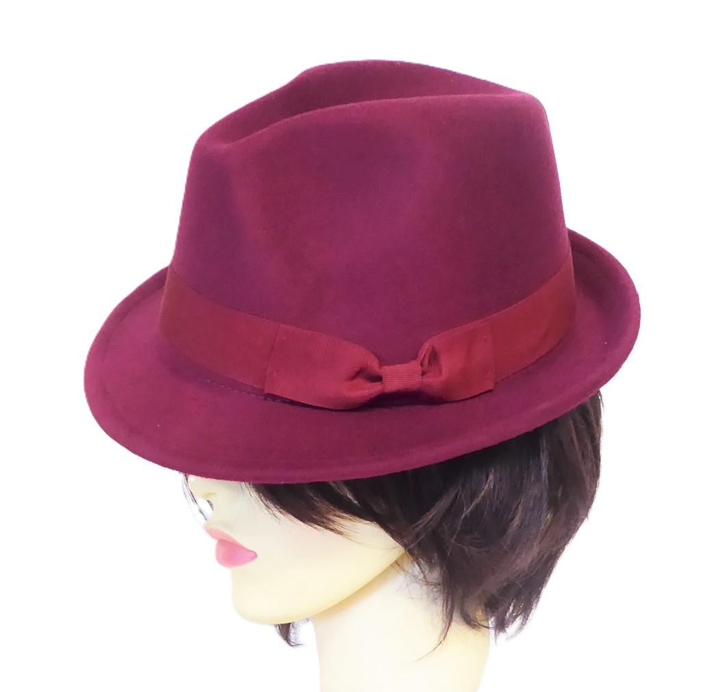 Burgundy Trilby Hat - Image 3