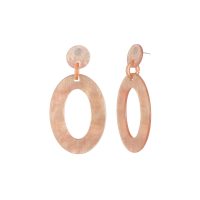 Peach Circle Disc Earrings