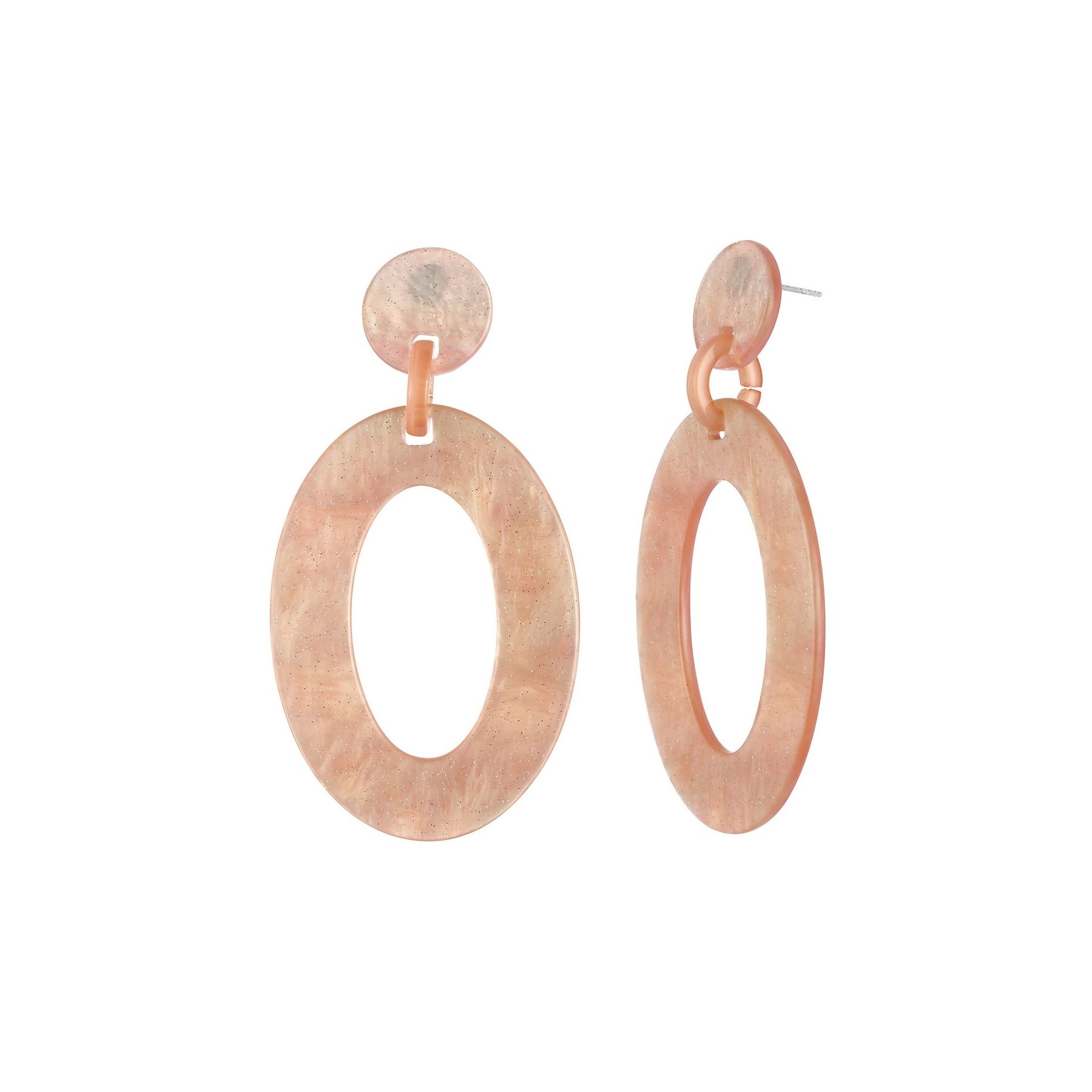 Peach Circle Disc Earrings