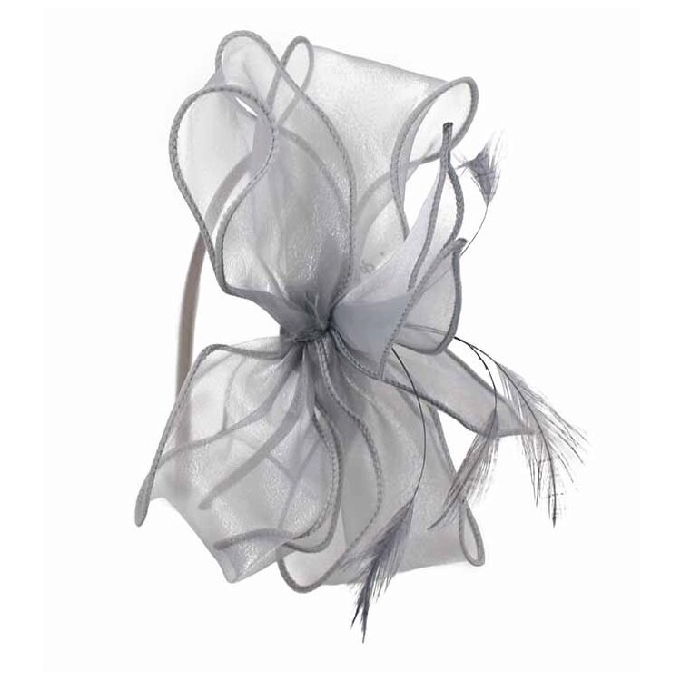 Silver Grey Organza Fascinator