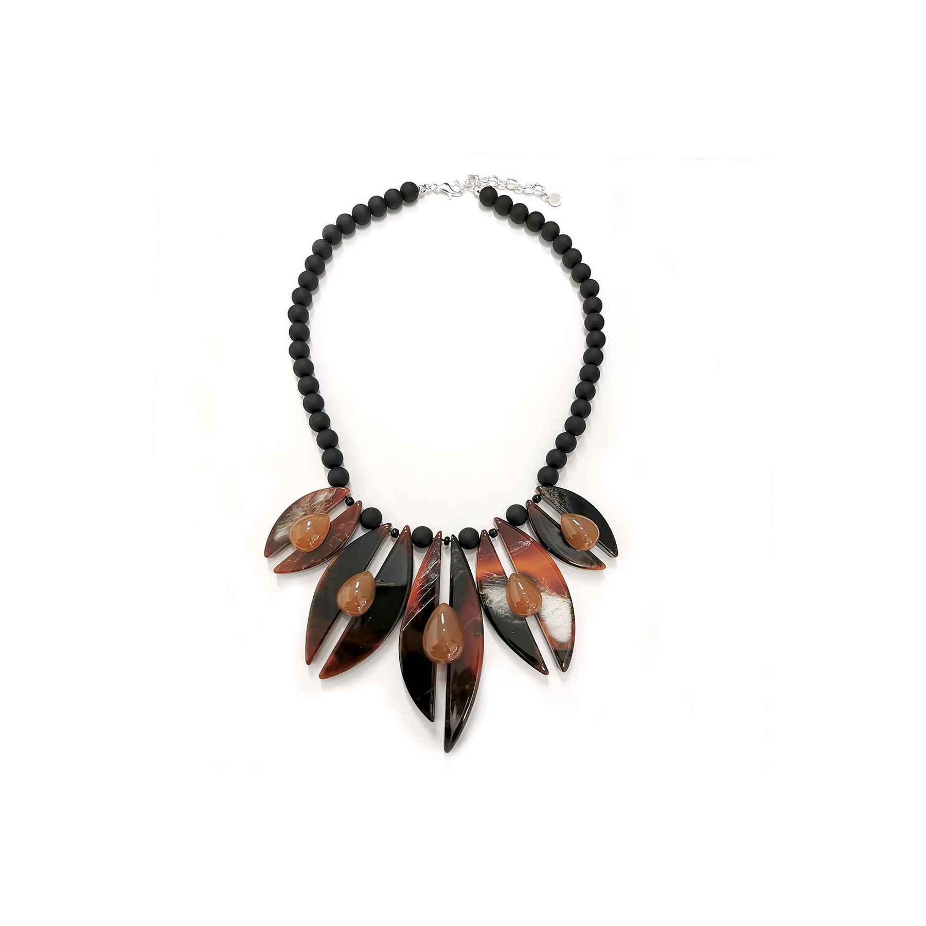 Brown Snakeskin Drop Earrings - Image 2
