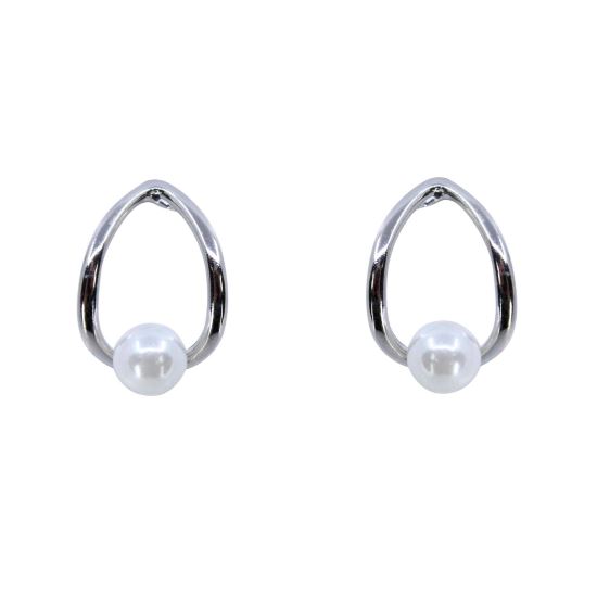 925 Silver Freshwater Pearl Hoop Earrings
