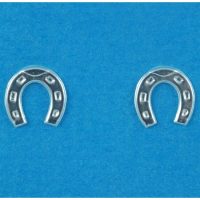 925 Silver Lucky Horse Shoe Stud Earrings