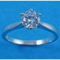 925 Silver Solitaire CZ Ring