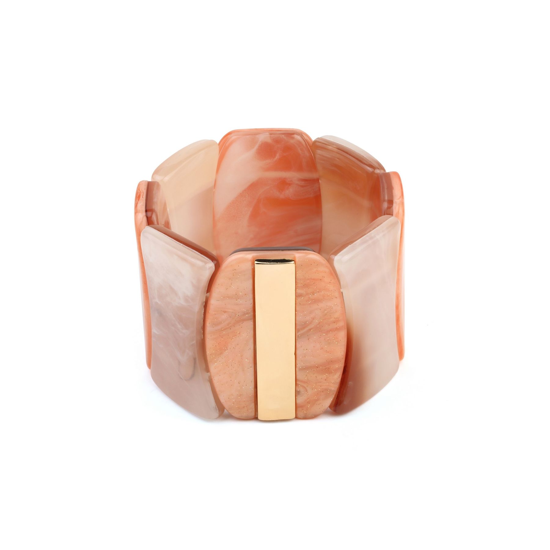 Orange Marbled Disc Bracelet